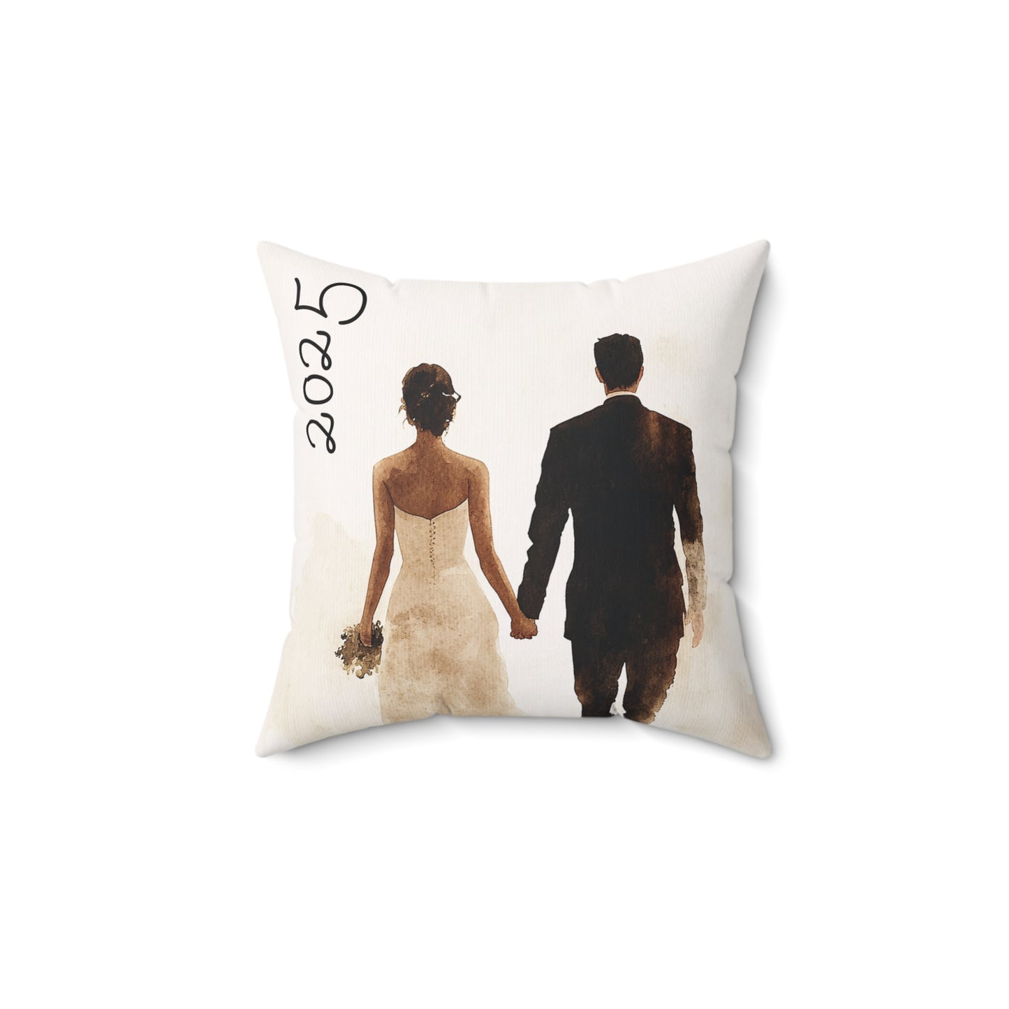 Wedding Couple Square Pillow, Romantic Home Decor, Anniversary Gift, Personalized Pillow, Bridal Shower Decor, Custom Art Pillow