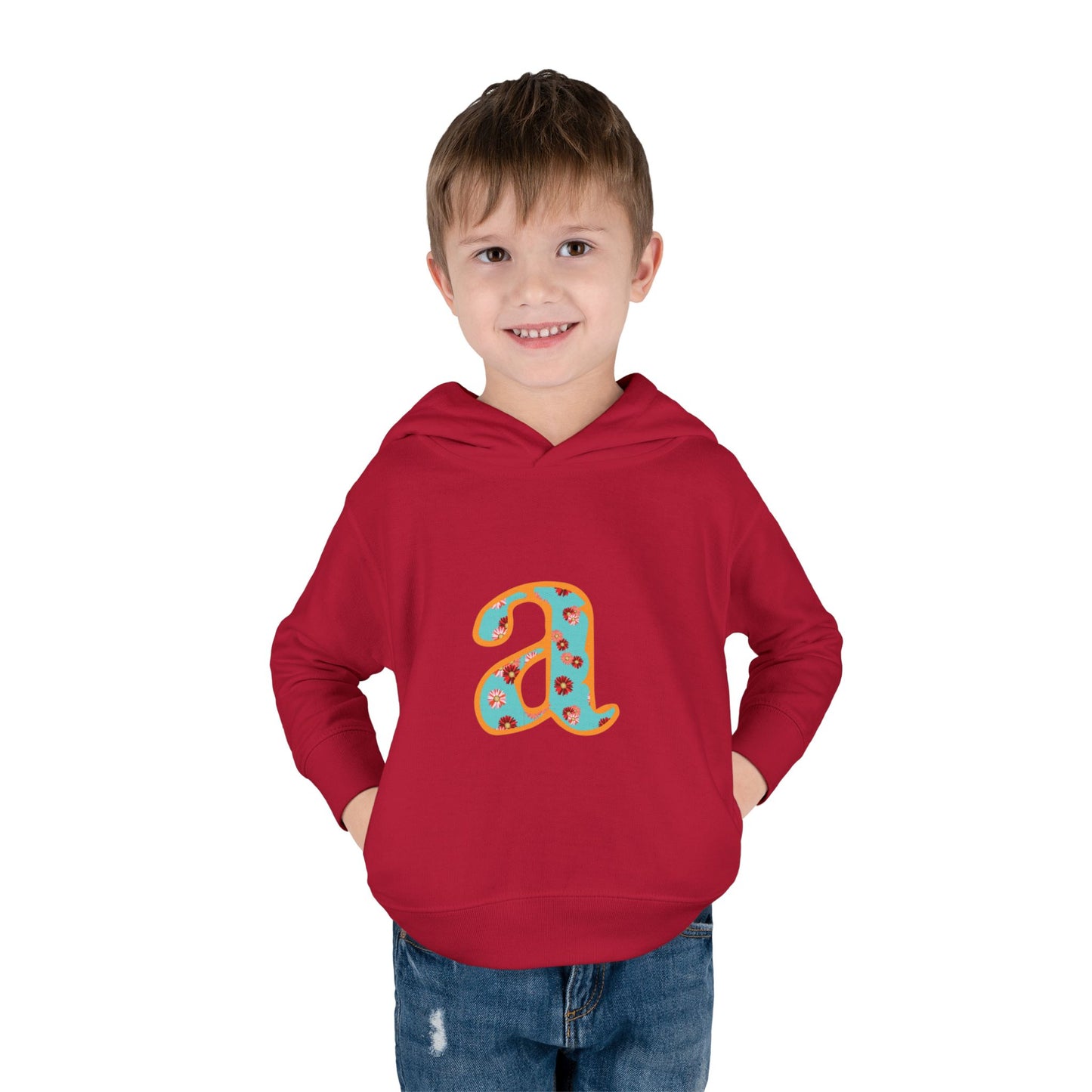 Personalized Toddler Fleece Hoodie, Cozy Kids Sweatshirt, Customizable Letter Hoodie, Fun Pullover for Toddlerwear, Perfect Gift for Kids