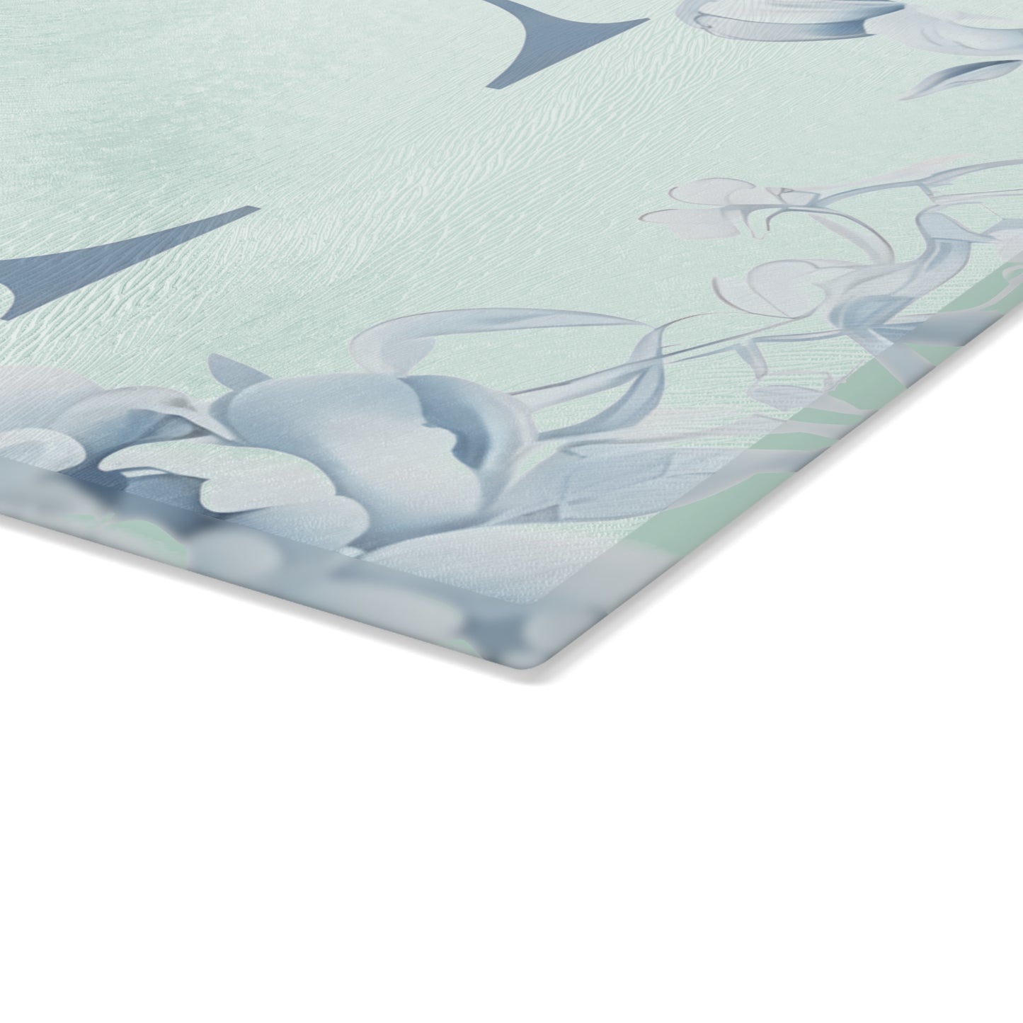 Elegant Floral Monogram Glass Cutting Board, Personalized Kitchen Decor, Wedding Gift, Housewarming Gift, Cooking Essentials, Unique Gift