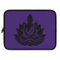 Inspirational Buddha Laptop Sleeve, Zen Tech Case, Yoga Gift, Student Supplies, Meditation Decor, Purple Lotus Design
