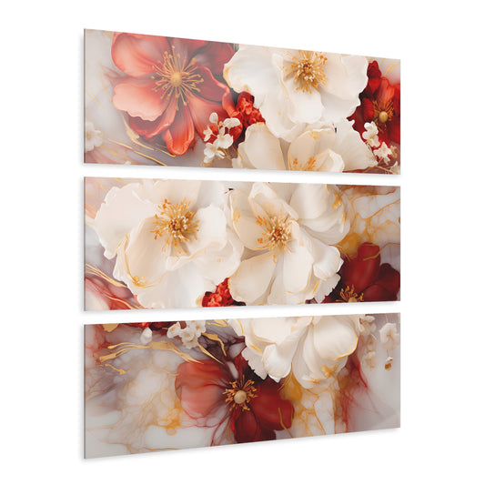 Elegant Floral Acrylic Prints - Triptych Wall Art, Home Decor, Gift for Her, Floral Decor, Wedding Decor, Mother's Day Gift