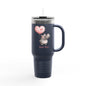 Cute Hippo Good Vibes Insulated Travel Mug | 40oz | Fun Drinkware | Perfect for Travel, Gifts, Picnic, or Daily Use