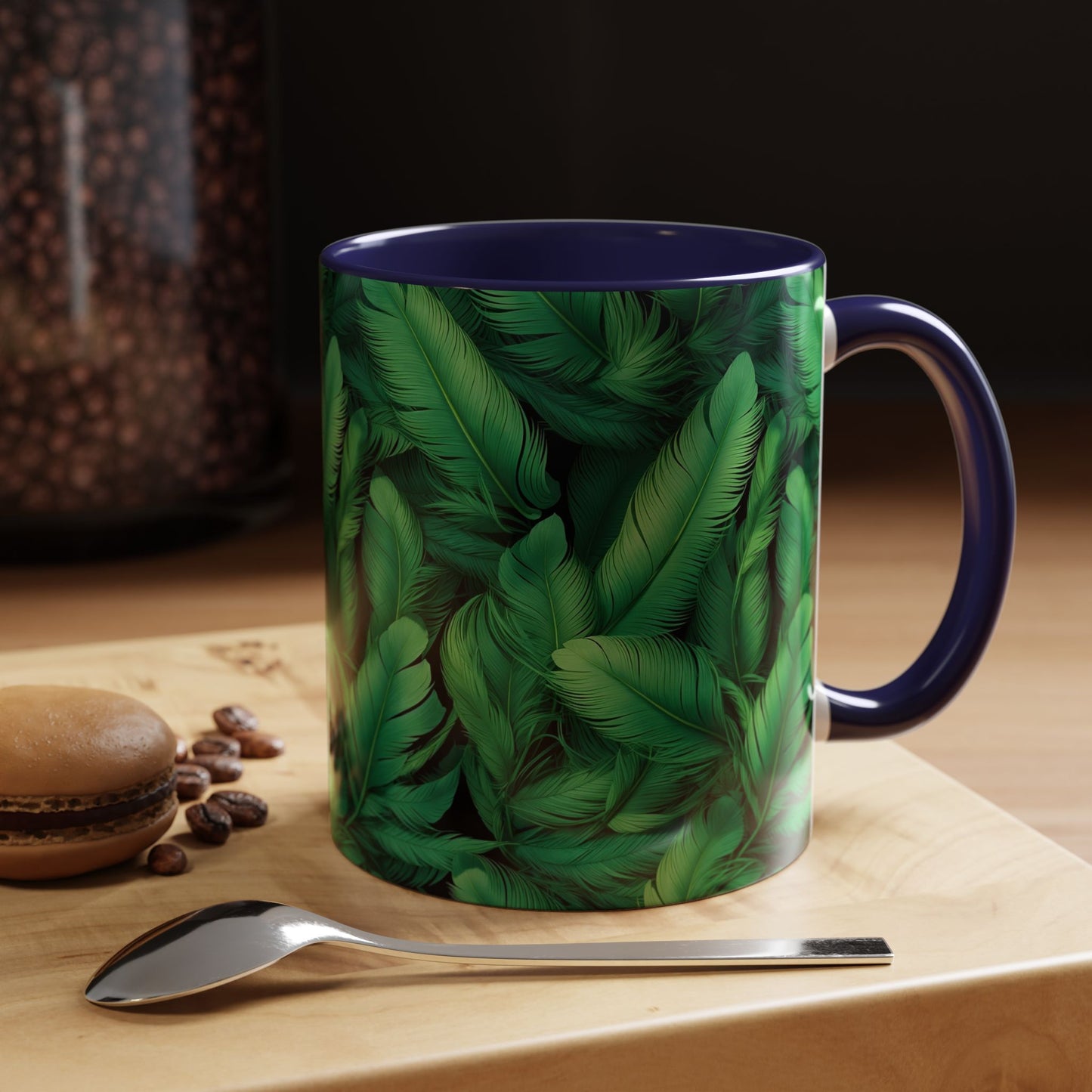 Tropical Leaf Coffee Mug - Green Botanical Drinkware, Ideal Gift for Nature Lovers, Home Decor, Tropical Theme, Eco-Friendly Beverage