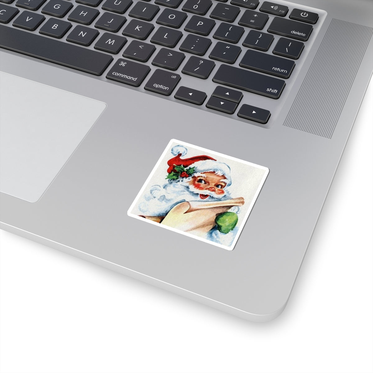Vintage Santa Sticker — Retro Christmas Kiss-Cut Decal