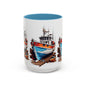 Nautical Accent Coffee Mug | Perfect for Boat Lovers, Sailor Gifts, Coastal Decor, Unique Gift Idea, Custom Artwork Mug
