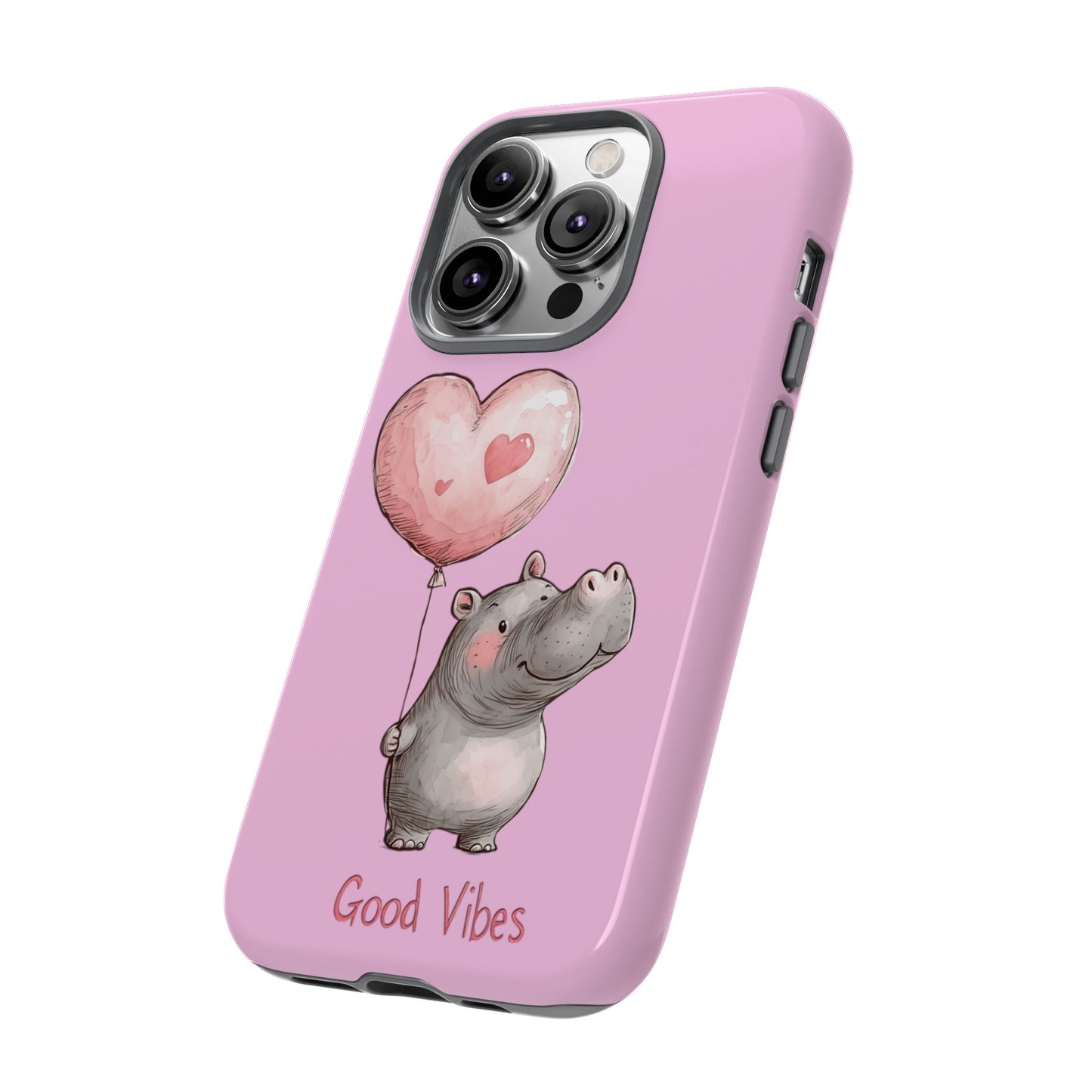 Cute Hippo Phone Case | Good Vibes, Gift for Friends, Cute Phone Accessories, Animal Lover Gift, Happy Phone Cover