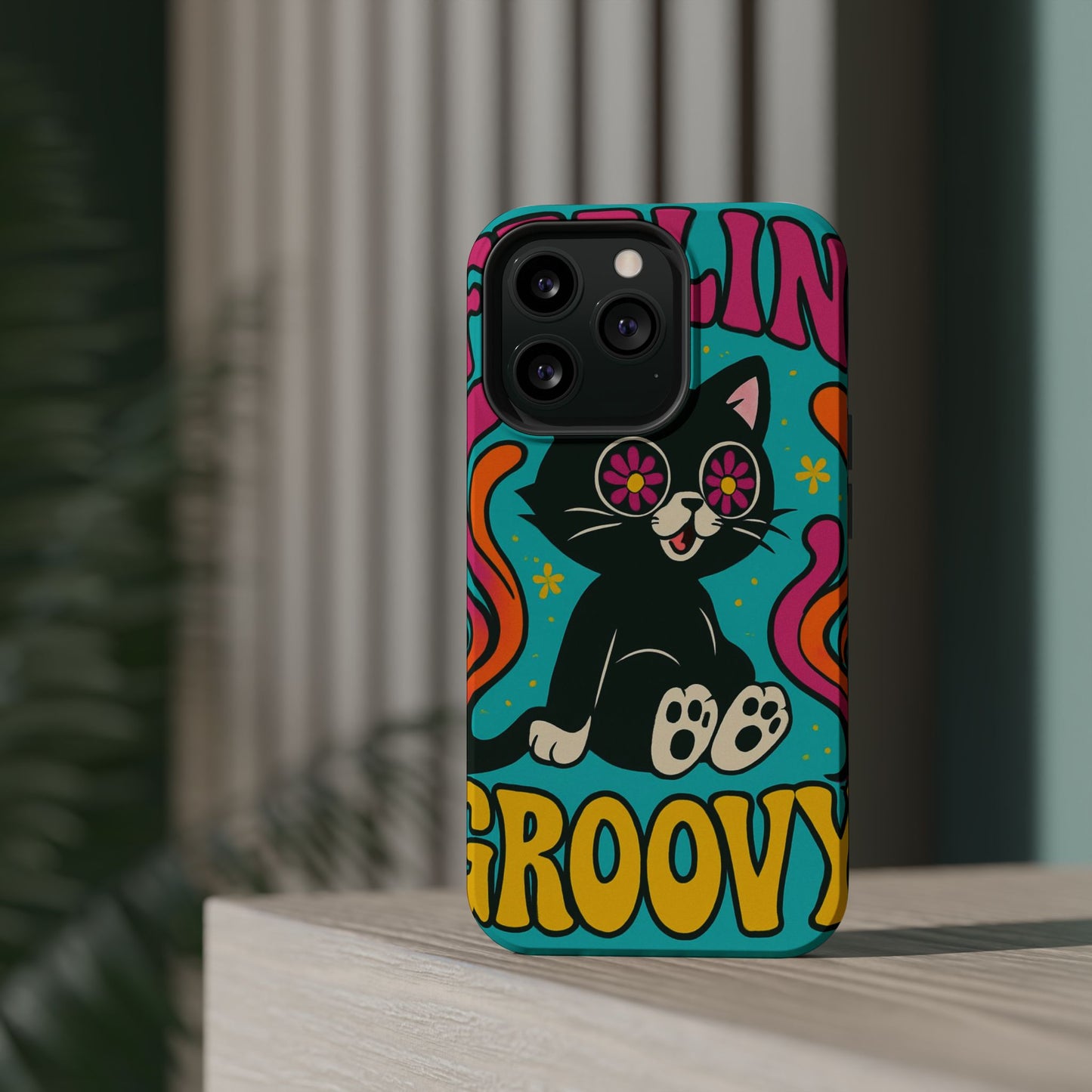 Groovy Cat Magnetic Impact-Resistant Phone Case