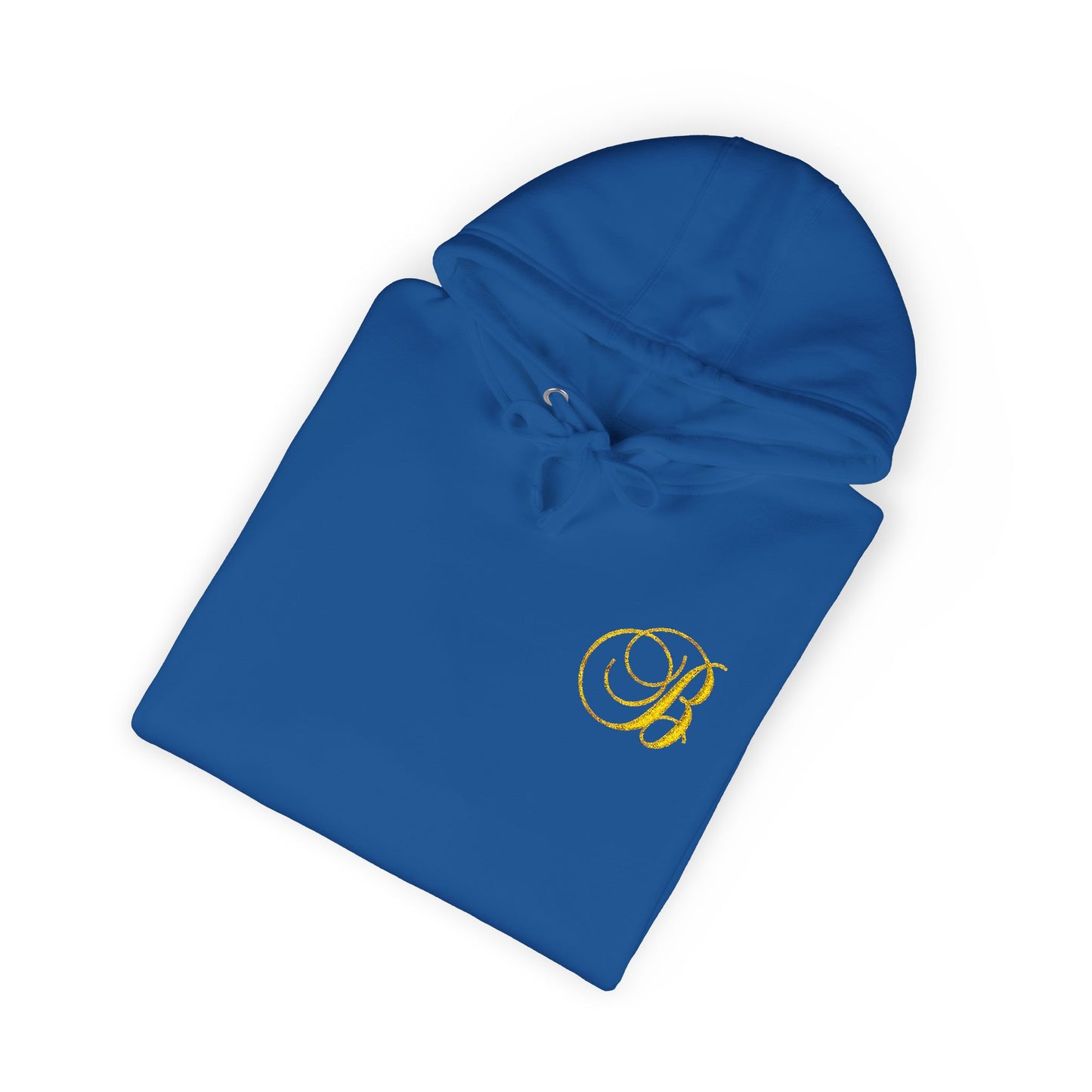 Coral Gold Floral Initial Hoodie — Monogram 'B' Casual Pullover