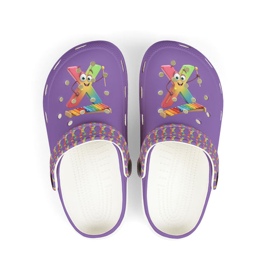 Colorful Kid's EVA Foam Clogs with Playful Design- Letter X
