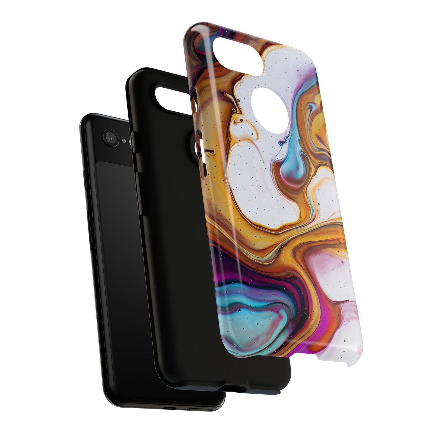 Artistic Phone Case, Tough Cases with Colorful Marble Design