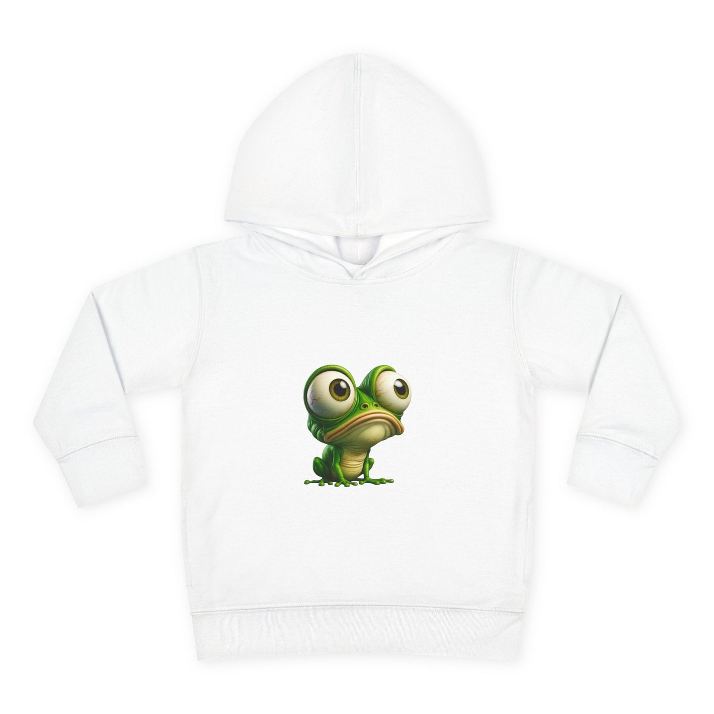 Whimsical Toddler Frog Pullover Hoodie, Cute Kids Fleece Sweater, Playful Toddler Clothing, Children's Gift, Animal Lover Apparel