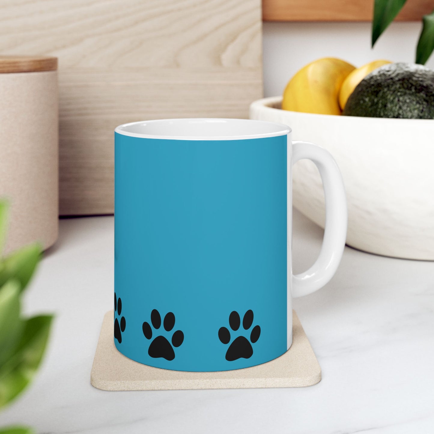 Paw Print Ceramic Mug - Ideal for Pet Lovers, Dog Owners, Animal Enthusiasts, Gift for Pet Birthdays, Cozy Coffee Moments, Kitchen Decor