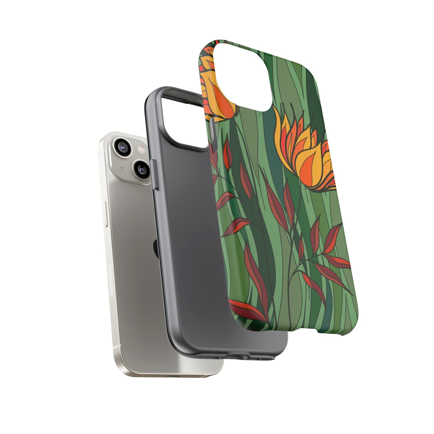 Vibrant Floral Phone Case, Nature-Inspired Tough Case, Eco-Friendly Cover, Unique Gift for Nature Lovers, Spring Decor