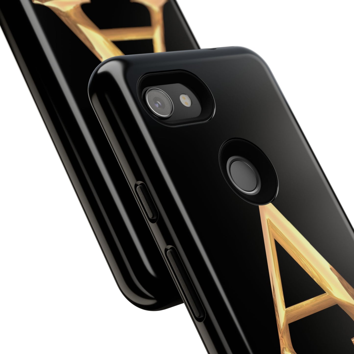 Custom Phone Case with Gold Letter A, Monogrammed Gift, Tough Protective Case, Personalized Phone Accessory, Unique Phone Cover