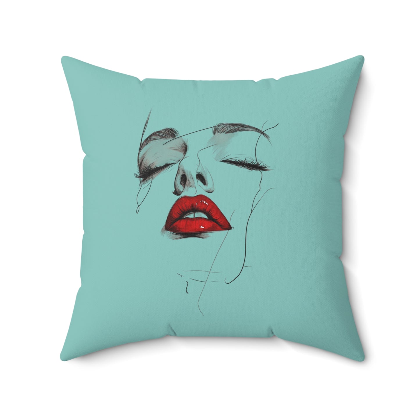 Chic Face Art Pillow, Home Decor Accent, Modern Artwork Cushion, Gift for Her, Cozy Living Room Pillow, Art Lover's Gift
