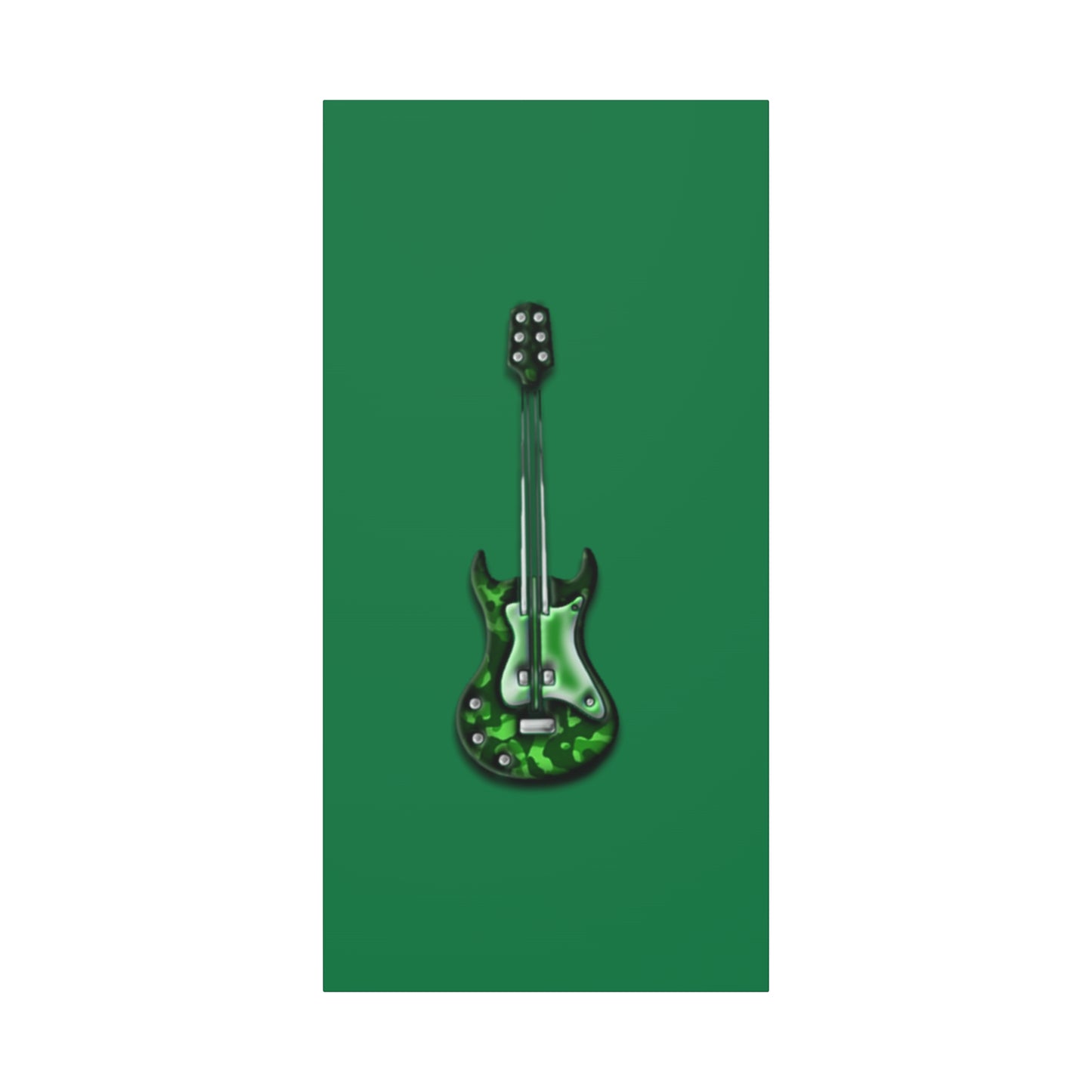 Green Electric Guitar Canvas Art, Music Wall Decor, Rock n Roll Gift, Guitar Lover's Art, Stretched Green Canvas, Home Theater Decor