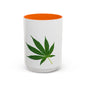 Marijuana Leaf Accent Coffee Mug | Cannabis Lover's Gift, Unique Coffee Cup, Pothead Mug, Stoner Gift Idea, Greenery Decor