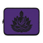 Inspirational Buddha Laptop Sleeve, Zen Tech Case, Yoga Gift, Student Supplies, Meditation Decor, Purple Lotus Design