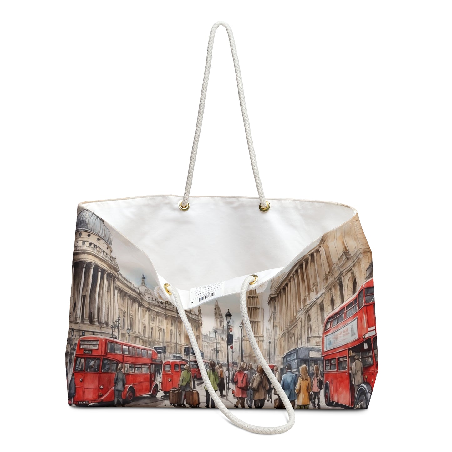 London-Inspired Weekender Bag, Travel Tote, Cityscape Carry-All, Weekend Getaway Bag, Charming UK Gift