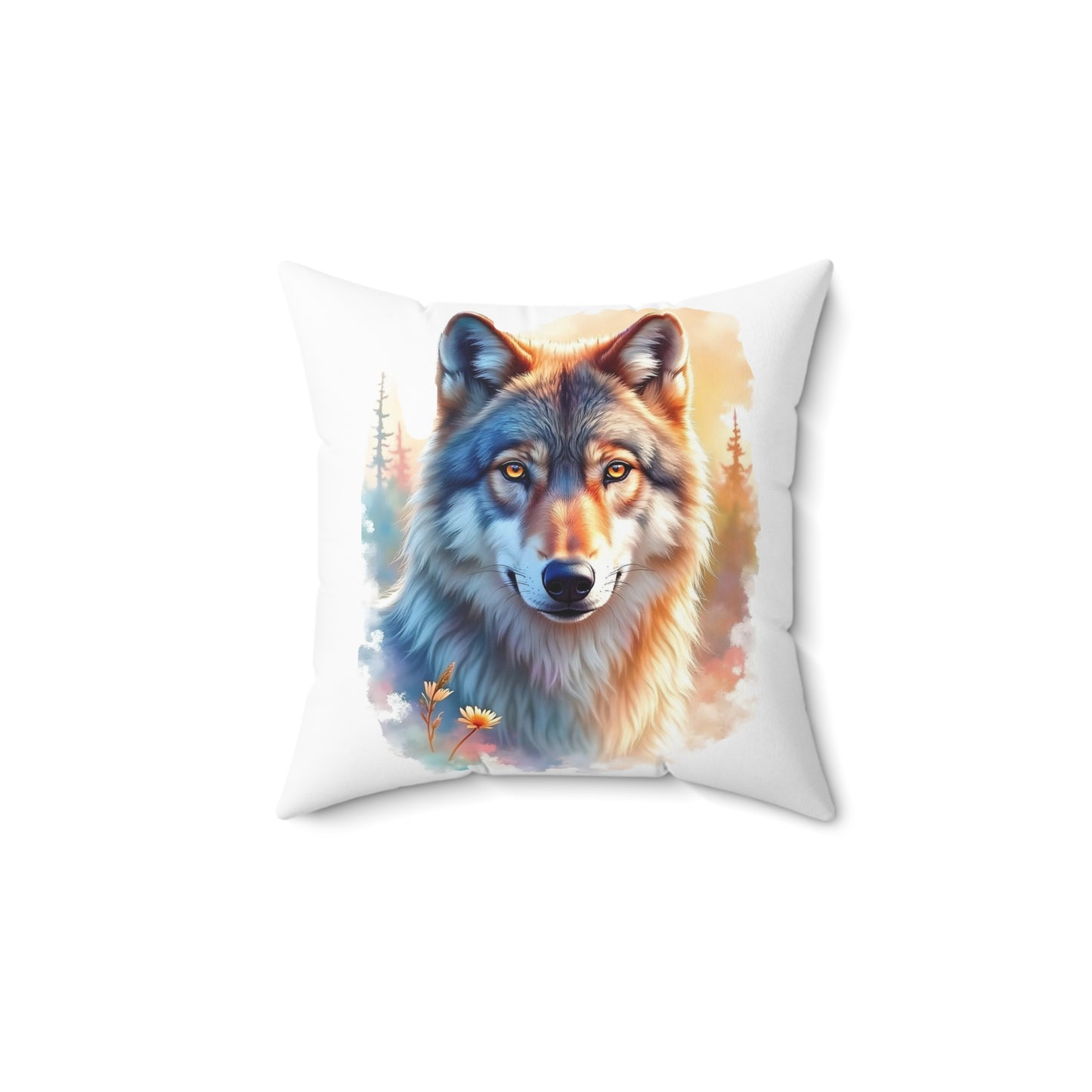 Majestic Wolf Print Pillow, Cozy Home Accent, Wilderness Themed Cushion