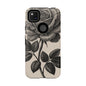 Black Rose Phone Case, Tough Cases with Floral Design, Elegant Tech Accessory, Gift for Flower Lovers, Stylish Protection