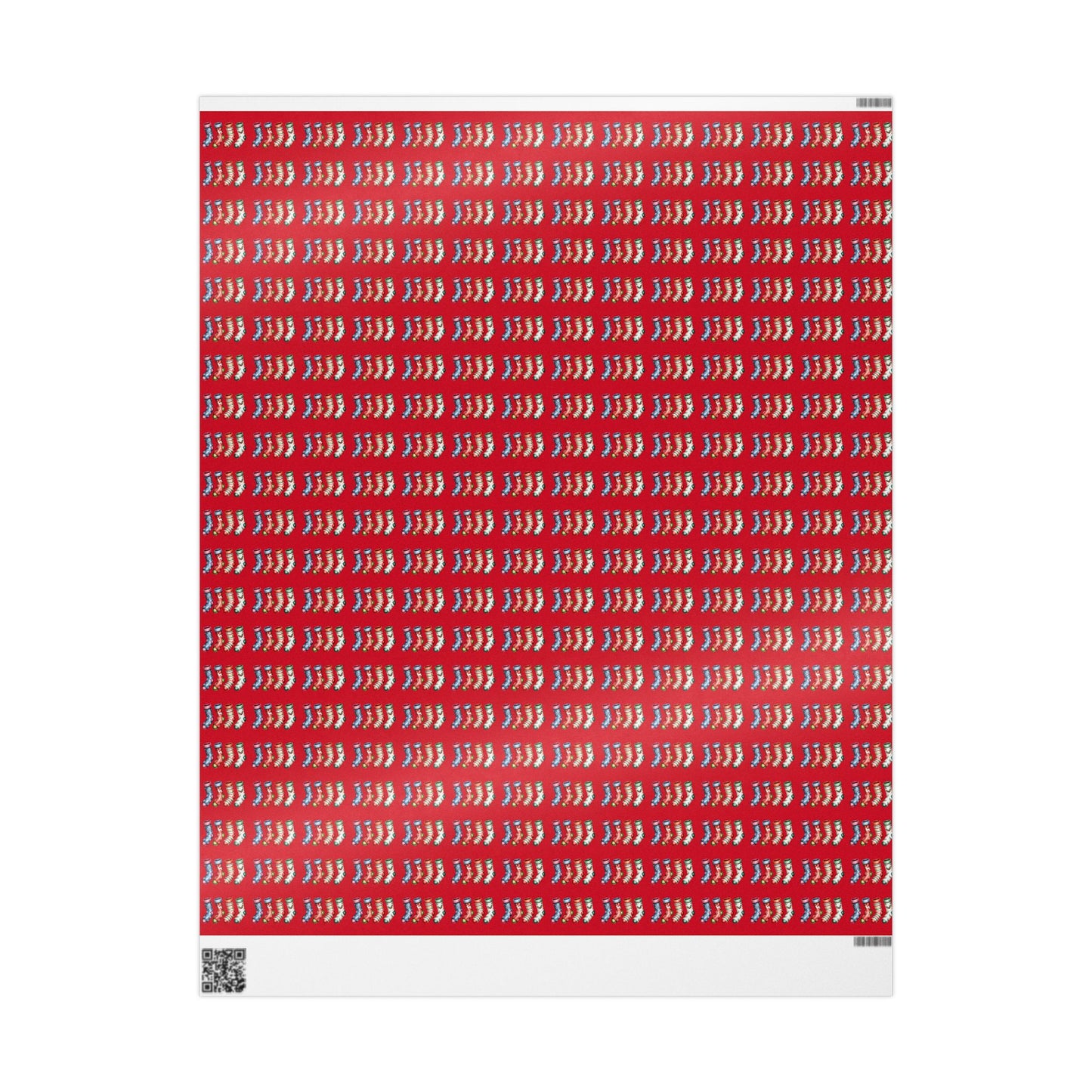 Holiday Candy Cane Wrapping Paper Roll — Red Patterned Gift Wrap