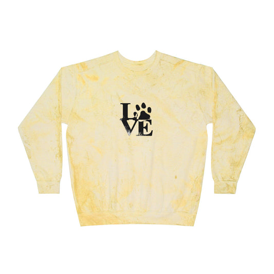 Colorful Love Pet-Inspired Crewneck Sweatshirt, Cozy Outdoor Wear, Gift for Dog Lovers, Casual Style, Perfect for Any Occasion
