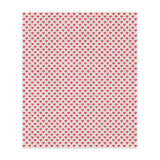 Heart Pattern Minky Blanket — Soft Red Hearts Throw for Valentine's Day & Cozy Gifts