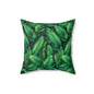 Tropical Leaf Pillow, Green Botanical Cushion, Home Decor, Boho Accent, Gift for Nature Lovers, Living Room Soft Furnishings
