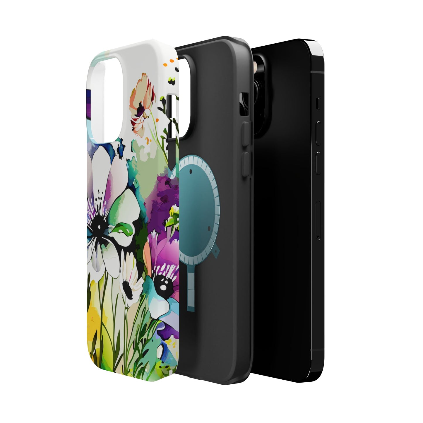 Floral Watercolor Magnetic Phone Case — Impact‑Resistant Protective Cover