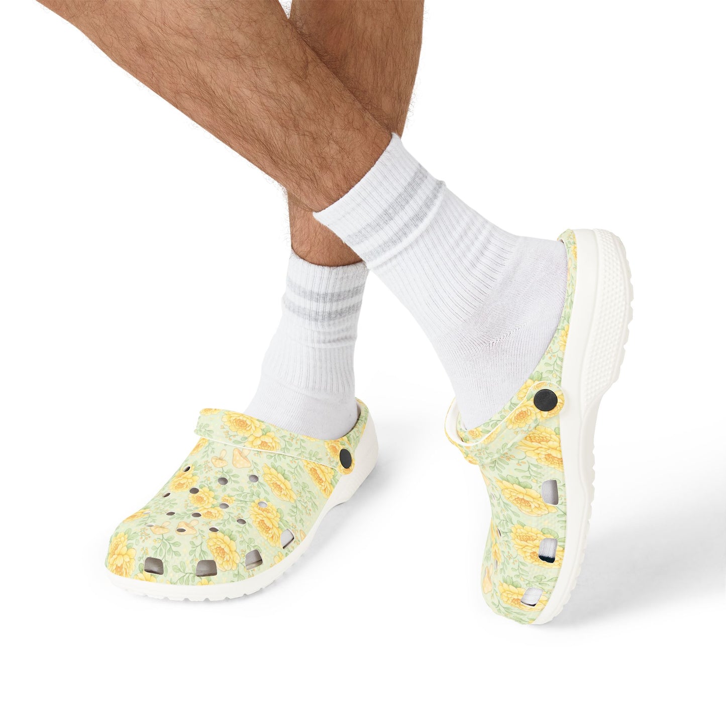 Floral Sunflower Clogs — Lightweight EVA Garden Shoes