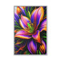 Vibrant Neon Floral Matte Canvas Print — Framed Wall Art