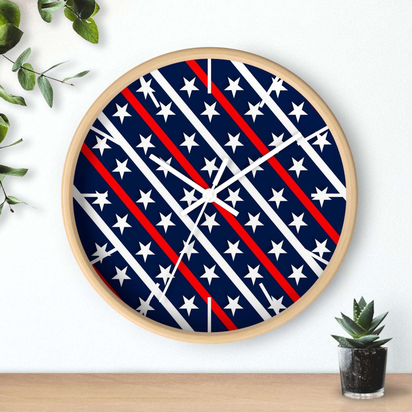 Wall Clock Red white and blue