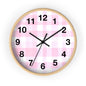 Pink Gingham Wall Clock — Cute Check Pattern Clock for Nursery & Kitchen