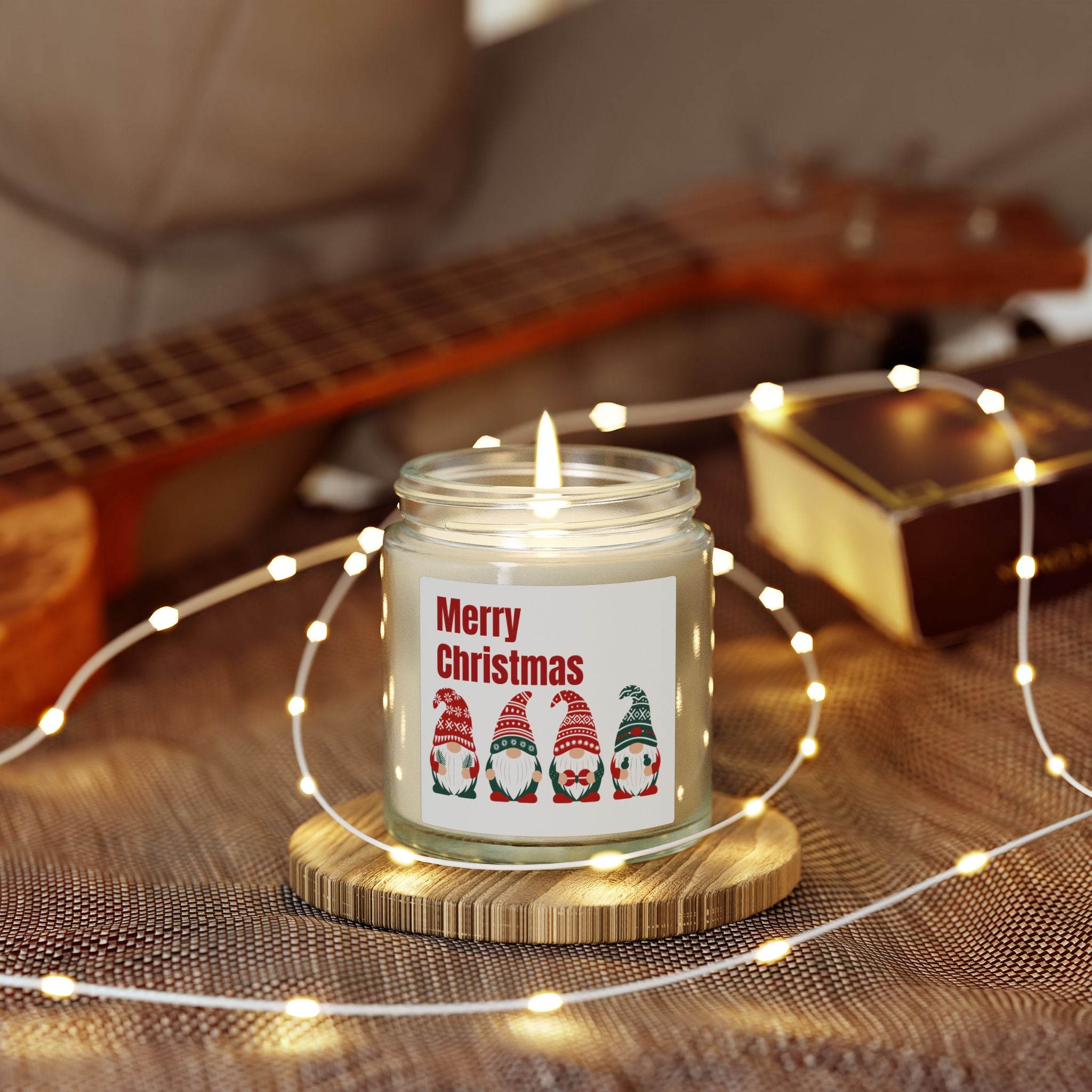 Merry Christmas Gnome Candle — Coconut Apricot Wax (4oz & 9oz)