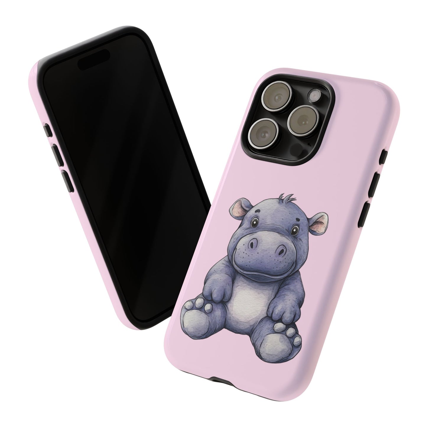 Cute Hippo Phone Case - Tough Cases, Animal Phone Cover, Kawaii Accessories, Gifts for Kids, Unique Tech Gear