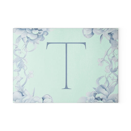 Personalized Floral Glass Cutting Board, Kitchen Decor, Custom Gift for Chefs, Wedding Present, Housewarming Gift, Home Cooking