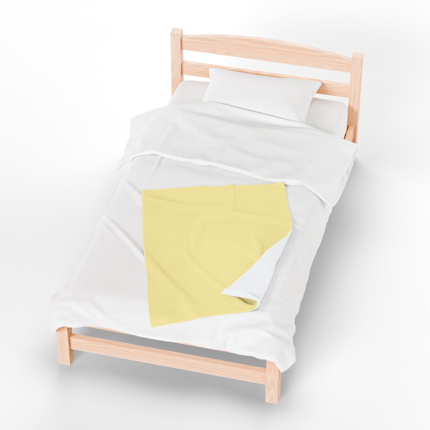 Cozy Velveteen Plush Blanket - Soft Yellow and White Letter A