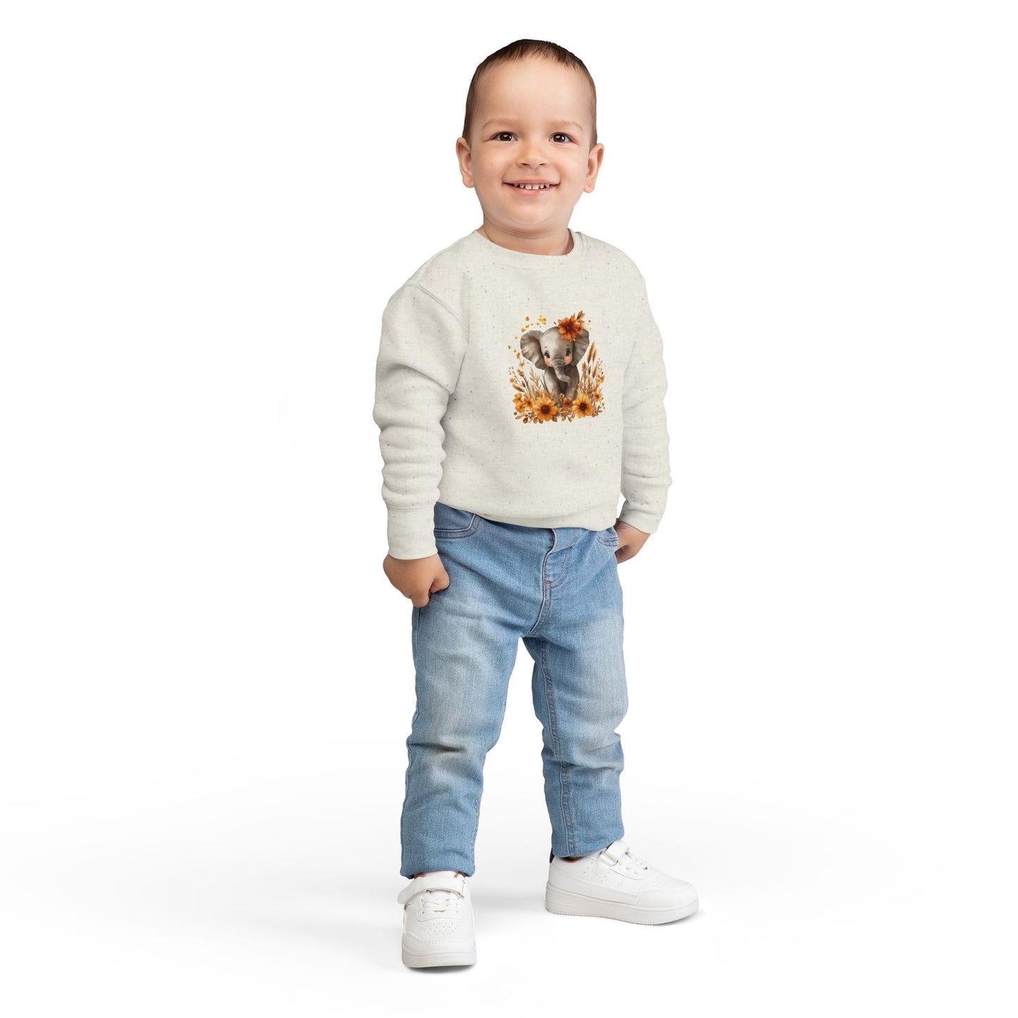 Adorable Elephant Toddler Sweatshirt - Cute Kids Apparel, Gift for Birthday, Baby Shower, Fall Fashion, Cozy Everyday Wear