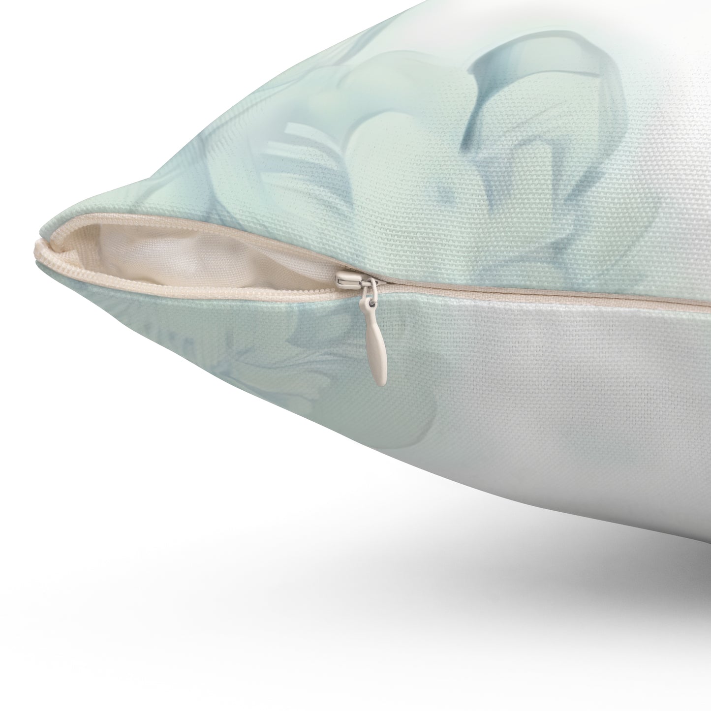 Monogram Q Floral Throw Pillow — Soft Mint Initial Accent Pillow