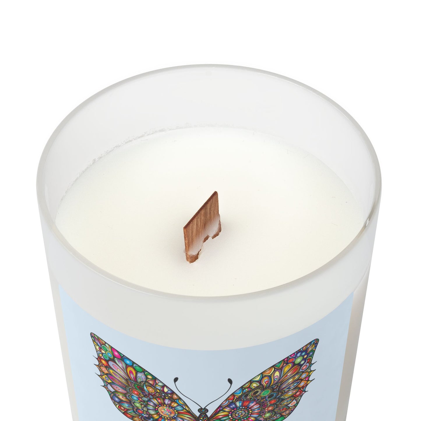 Butterfly Bloom Frosted Glass Candle - 11oz Artisan Aromatherapy