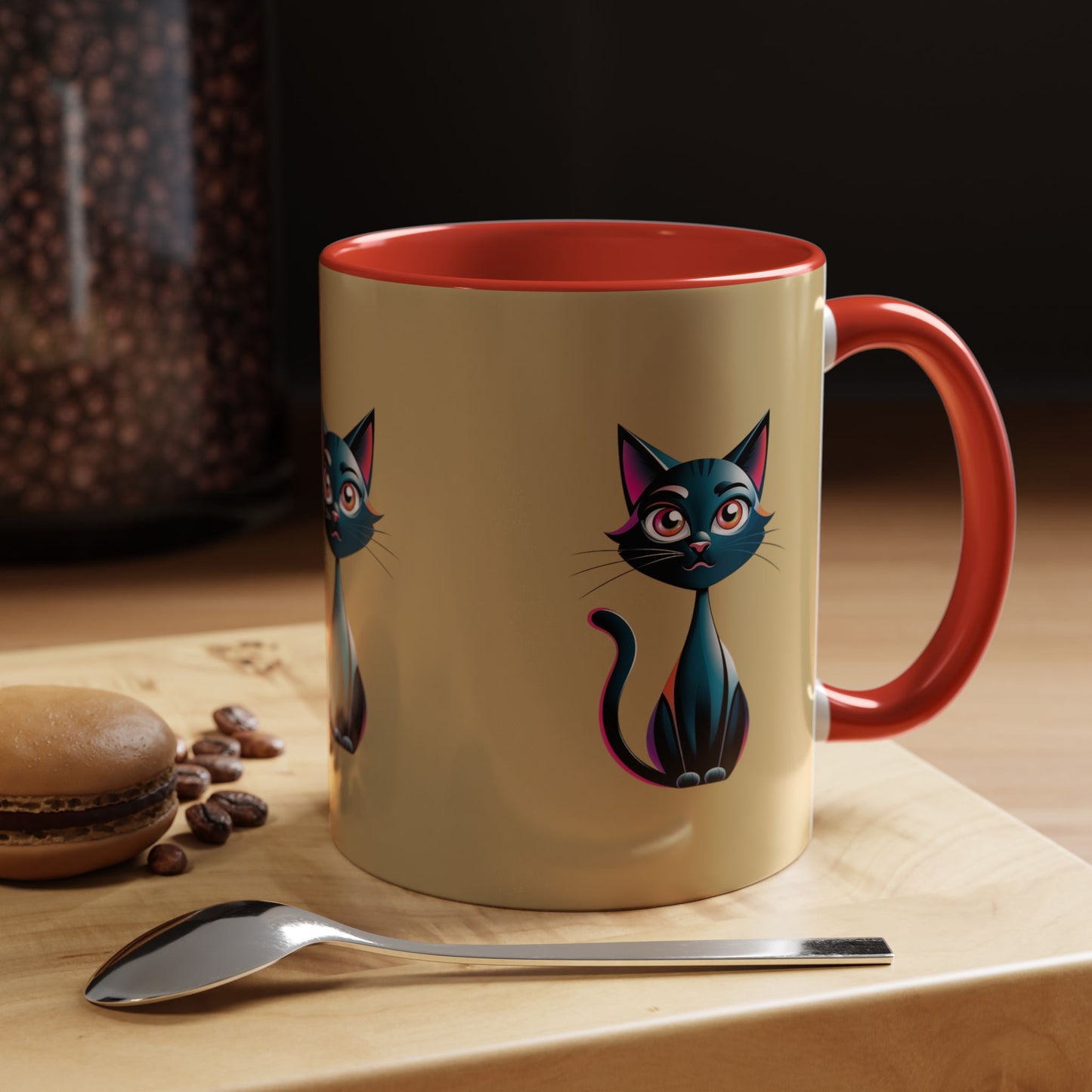 Cute Cat Accent Coffee Mug - Perfect for Cat Lovers, Gift for Birthdays, Home Decor, Animal Enthusiasts, Fun Kitchenware