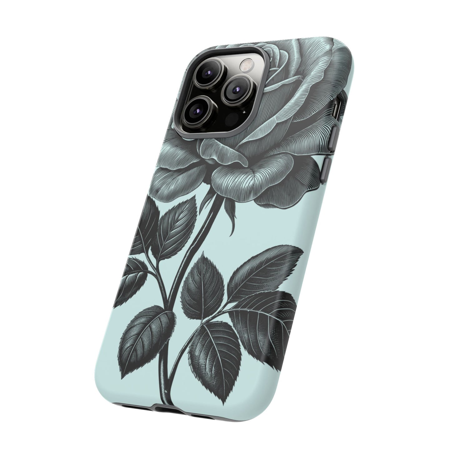 Elegant Floral Phone Case, Tough Cases for iPhones, Black Rose Design, Gift for Her, Stylish Phone Cover, Birthday Gifts