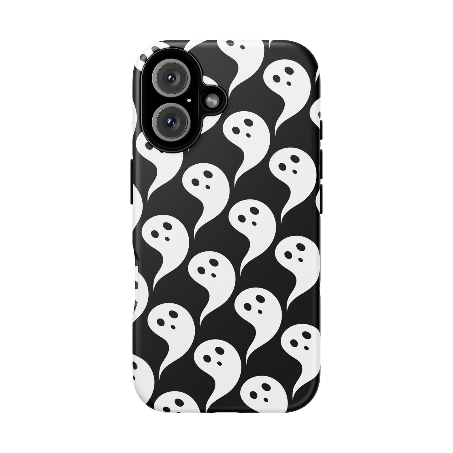 Ghost Pattern Phone Case, Cute Ghost Cell Phone Cover, Halloween Accessory, Spooky Gift, Black and White Phone Case