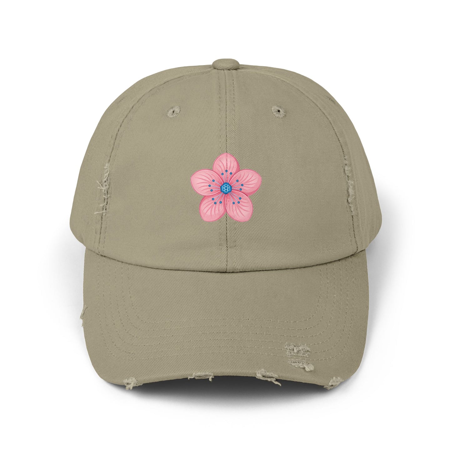 Floral Distressed Cap | Trendy Hat for Spring and Summer | Perfect Gift for Floral Lovers, Outdoor Events, Festivals, Birthdays