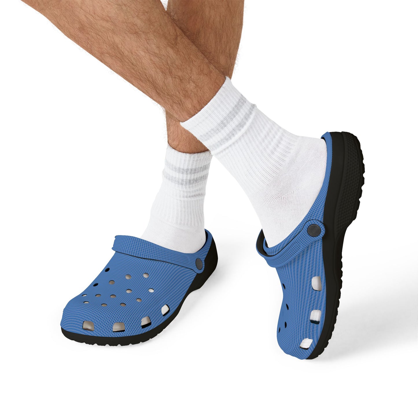 Blue & White EVA Foam Clogs — Lightweight Waterproof Garden & Beach Shoes