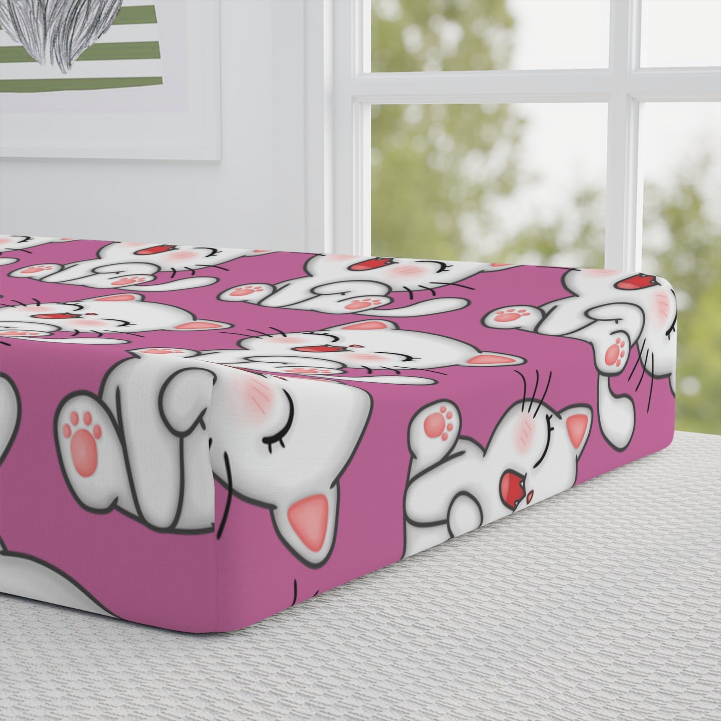 Adorable Cat-Themed Baby Changing Pad Cover | Cute Nursery Decor, Baby Shower Gift, Infant Bedding, Animal Print, Fun Baby Essentials