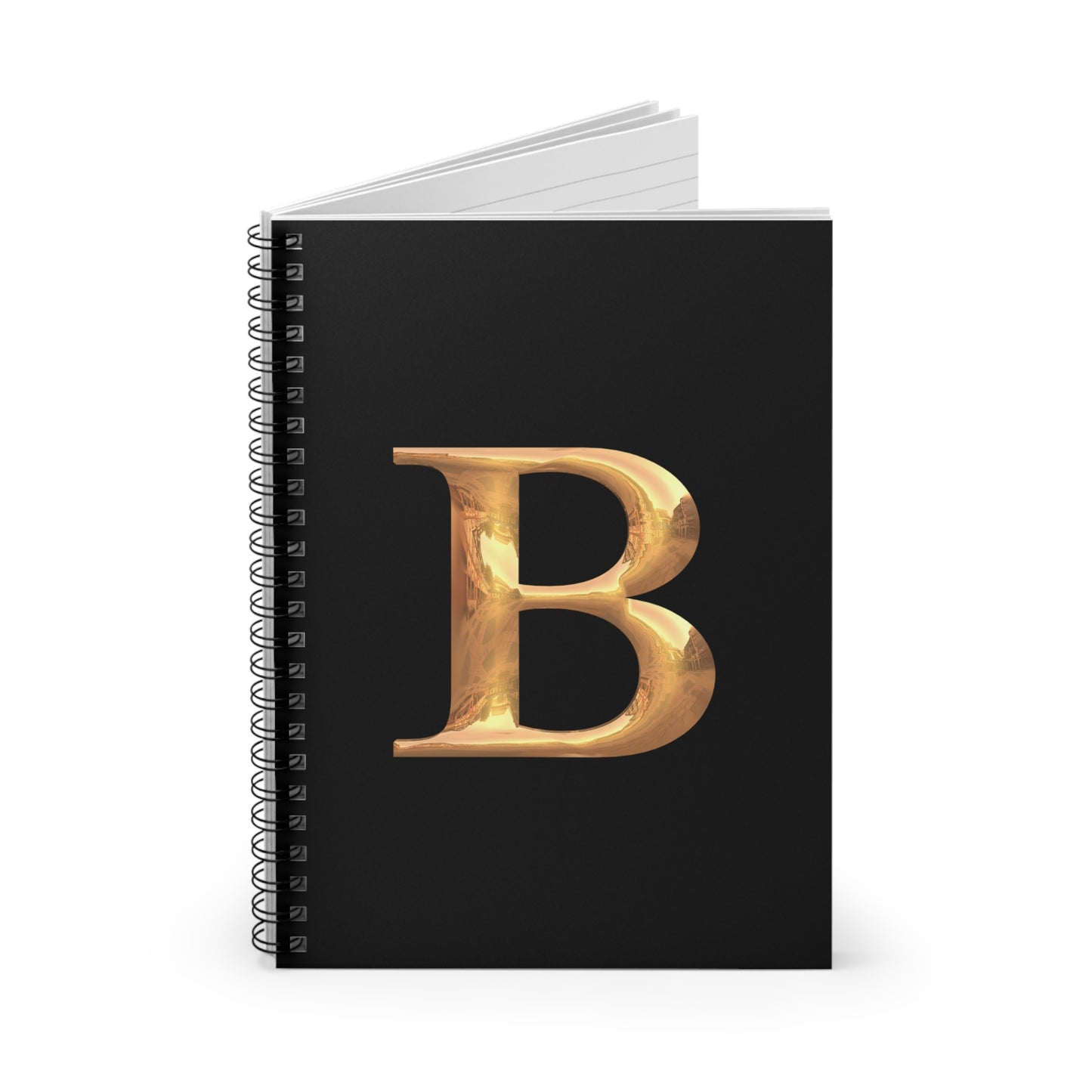 Personalized Gold Letter B Spiral Notebook - Elegant Journaling, Customizable Gift for Students, Writers, and Note-Takers, Stationery, Gift