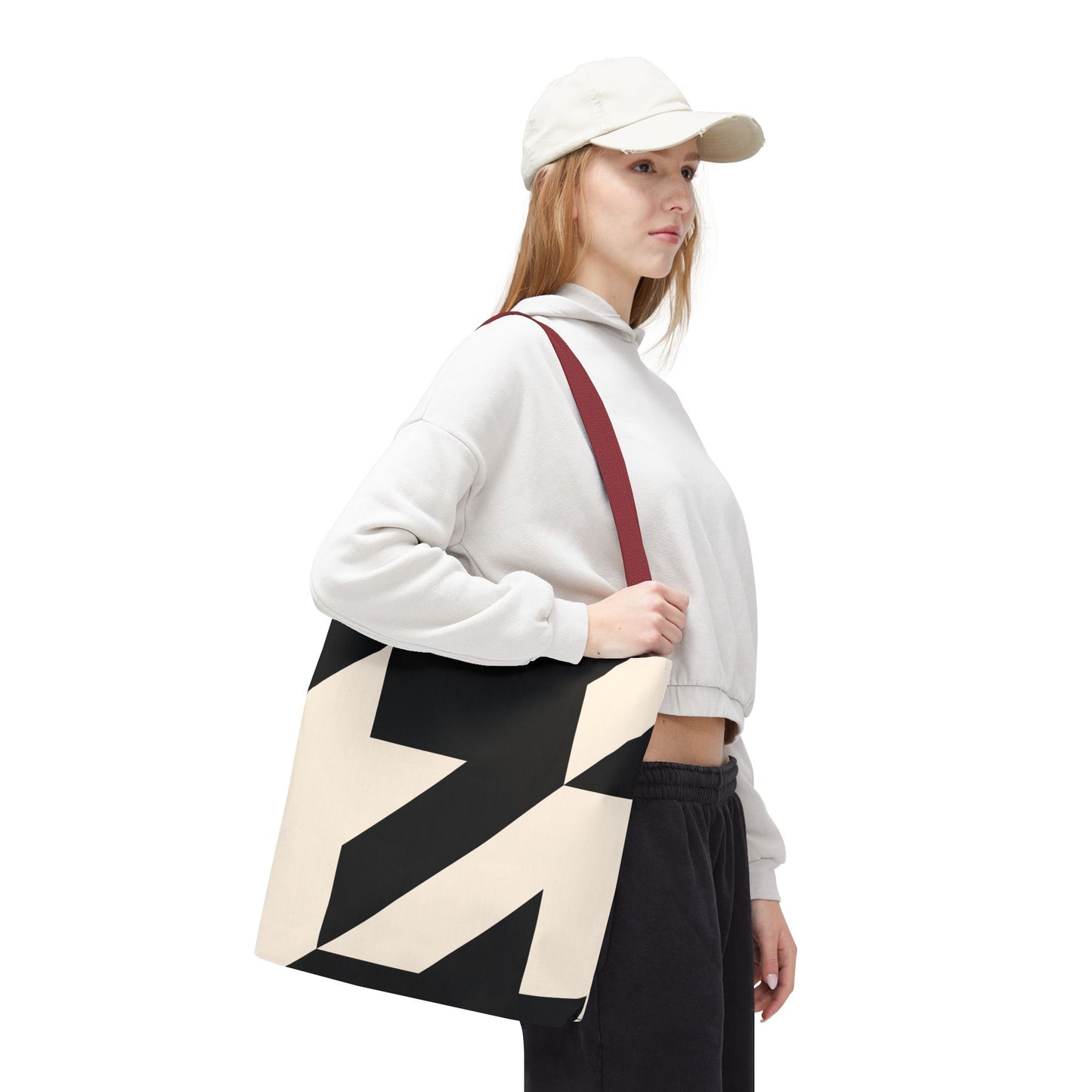 Chic Abstract Tote Bag, Stylish Travel Bag, Reusable Shopping Bag, Modern Design Bag, Fashionable Canvas Tote