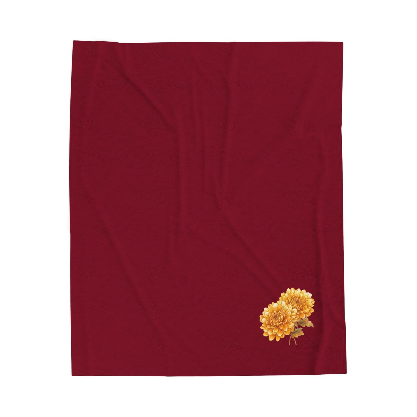 Cozy Velveteen Plush Blanket with Floral Design, Soft Throw Blanket for Home, Wedding Gift, Autumn Decor, Personalized Gift